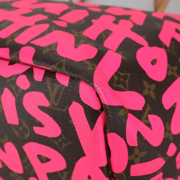 LOUIS VUITTON Monogram graffiti Neverfull GM Tote Bag Fuchsia M93701 Auth - Picture 4 of 16